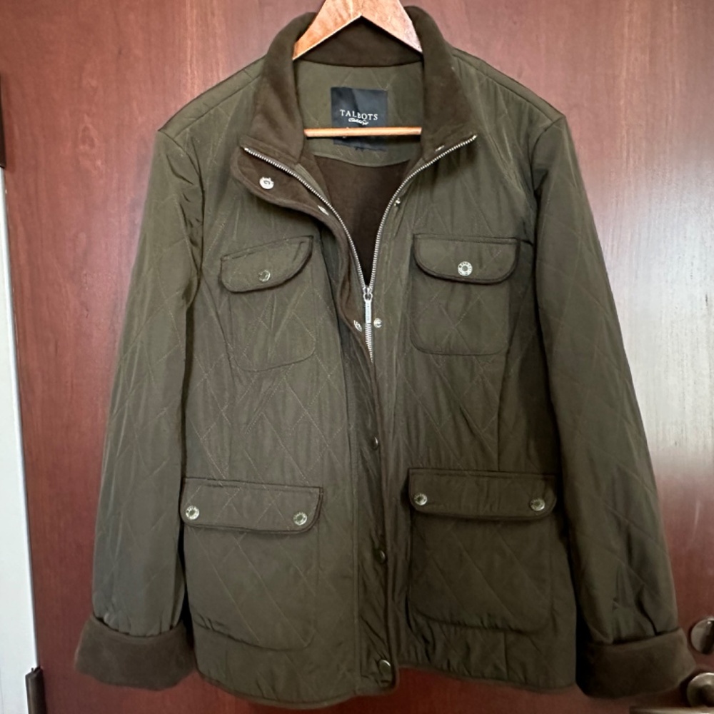 Talbots Quilted Jacket - Loden Green - XL EUC